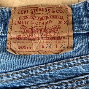 Vintage Levi’s 501 jeans. Made in USA